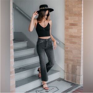 Boyish The Brady High Rise Crop Flare in MoonFleet Faded Black 29